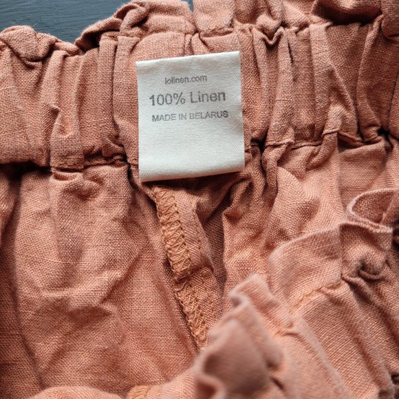 Cropped Wide Leg 100% Linen trousers Indie Brand Len OK - Picture 5 of 9